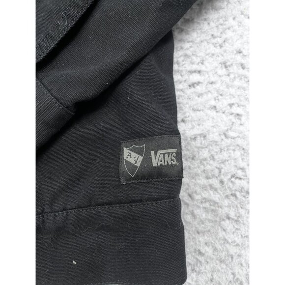 Men's Vans AV Edict Fleece Lined Black Cotton Hooded Trucker Jacket Size L - Picture 3 of 12